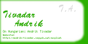 tivadar andrik business card